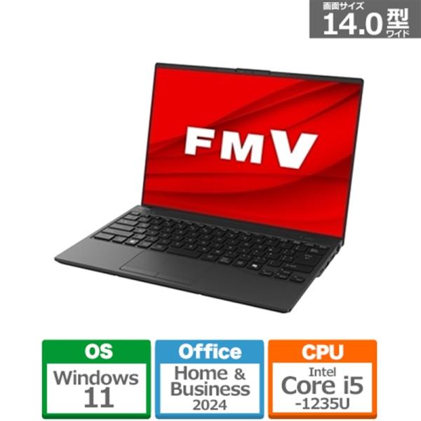 量販店展示品 富士通 FMV LIFEBOOK UH75 FMVU75J3B 14型 Core i5 1235U SSD256GB メモリ16GB Office 2024搭載 指紋認証 Windows 11