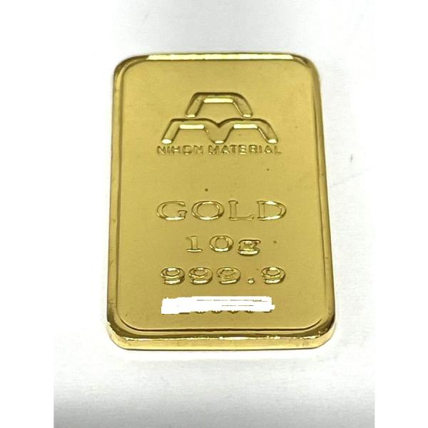 【商品名】純金　インゴット　10g　K24　新品　日本マテリアル　999.9　INGOT　24金　ゴールドバー　使用貴金属　：純金　K24　99.99％　重量　：10g　発行　：日本マテリアル　　貴金属相場の変動に連動して価格を変更させて頂...