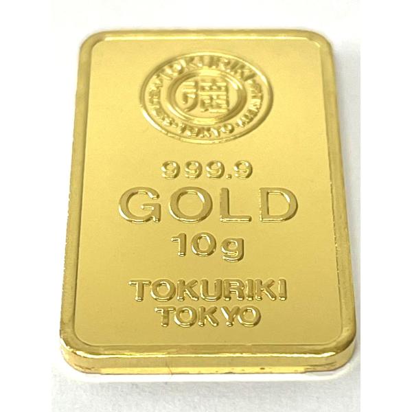 【商品名】純金　インゴット　10g　K24　新品　徳力本店　TOKURIKI　999.9　INGOT　ゴールドバー　　ブランド名　　徳力本店　（日本）　使用貴金属　：純金　K24　99.99％　重量　：10g　寸法　：25.5ｍｍ×15.5...