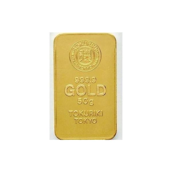 【商品名】純金　インゴット　50g　K24　新品　徳力本店　TOKURIKI　999.9　INGOT　ゴールドバー　ブランド：徳力重さ　　：50ｇサイズ　：44×25.5×2.6ｍｍ素材　　：K24（純金）999.9※貴金属相場の変動に連動...