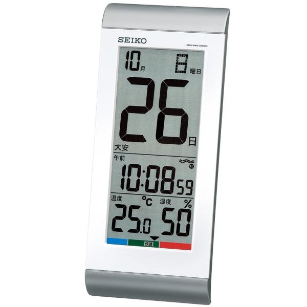 セイコー SEIKO SQ431S 置き時計 掛置兼用時計 壁掛け時計 掛け時計 電波時計 デジタル アラーム カレンダー 温度計 湿度計