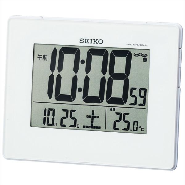 SEIKO 電波時計　置き型　壁掛け アラーム機能つき SEIKO セイコー SQ697W 目覚まし時計 掛置兼用時計 壁掛け時計