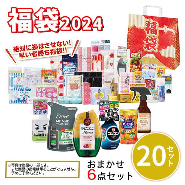 何が入るかお楽しみ!おまかせ福袋6点セット 20個 まとめ買い 正月 2024 
