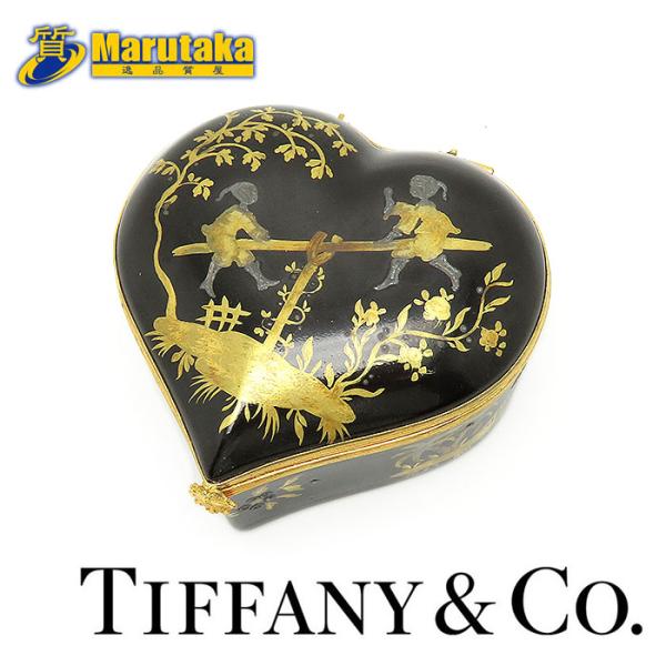 Tiffany & Co. ゴールド貝殻型小物入れ TIFFANY&Co. 送料無料 ティファニー マルチケース ハート型 陶器