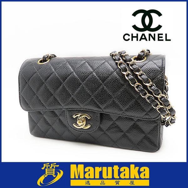 CHANEL 送料無料 シャネル マトラッセ23 キャビアスキン ブラック 