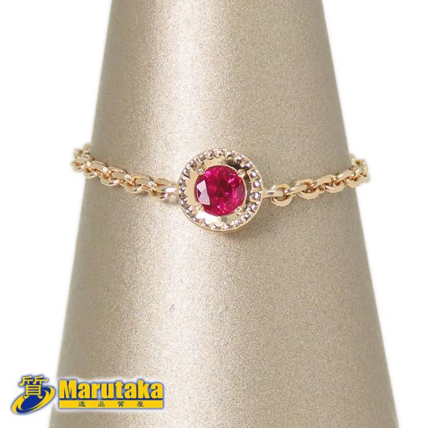 ルビー　リング　K18 12号 ルビー天然石リング K18 12号