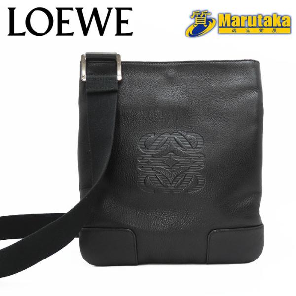 専用■ロエベ アナグラム ショルダーバッグ クロスボディ ラムレザー ブラック LOEWE（ロエベ） 送料無料 ショルダーバッグ レザー ブラック