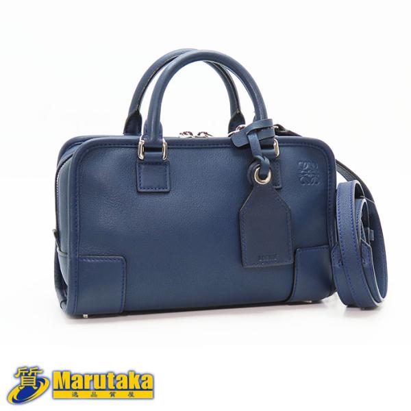 美品 ロエベ アマソナ23 ショルダーバッグ 2way ハンドバッグ ネイビー LOEWE - 美品 ロエベ アマソナ23 ショルダーバッグ 2way