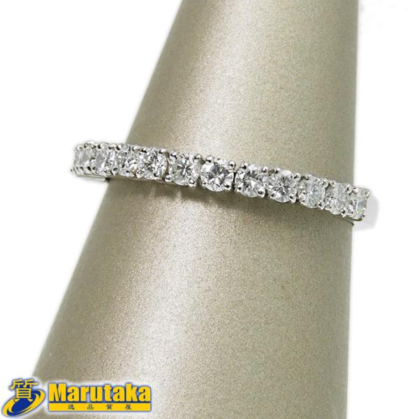 Pt900 0.45ctダイヤモンド リング】約3.1g 13号ハーフエタニティ