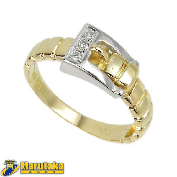 18k、pt900指輪、11.5号、3g Used] K18 PT900 Ring Diamond D0.11 Size 11.5 18K Gold 18K Platinum