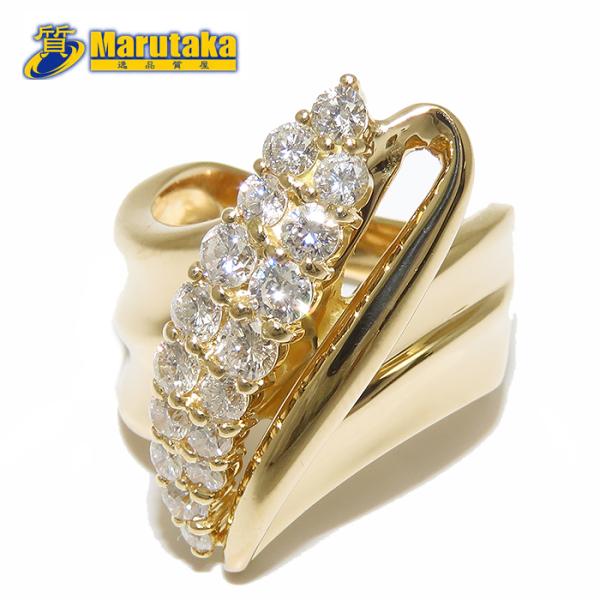 ダイヤモンド リング 12号 鑑別書 K18 D1.00ct 10.3g 逸品質屋 丸高