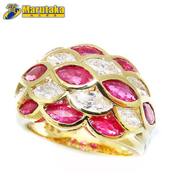 K18 ルビー / ダイヤモンド リング 13号 18金 楽天市場】K18YG ルビー ダイヤモンド リング 13号 R0.84ct D0.58ct
