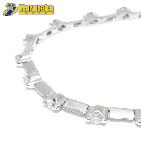 ダイヤモンド ブレスレット 18cm K18 WG D1.00ct 鑑別書