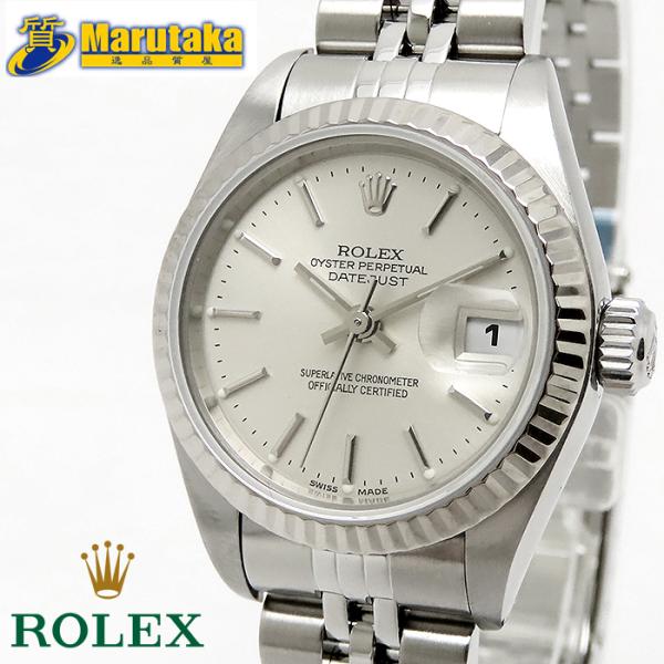 ロレックス Rolex 腕時計 デイトジャスト 79174G Y番 2002年 ホワイト文字盤 デイト K18WG SS 自動巻き 【箱・保付き】 【中古】 ROLEX - ロレックス Rolex 腕時計 デイトジャスト 79174G Y番 2002年