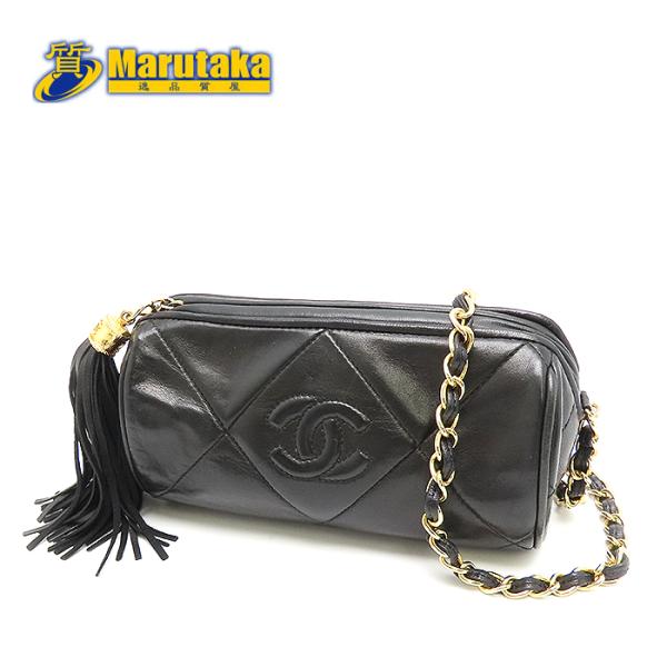 正規✭﻿CHANELシャネルチェーンショルダーバッグマトラッセヴィンテージ CHANEL ヴィンテージ風レザー チェーンショルダーバッグ マトラッセ 19