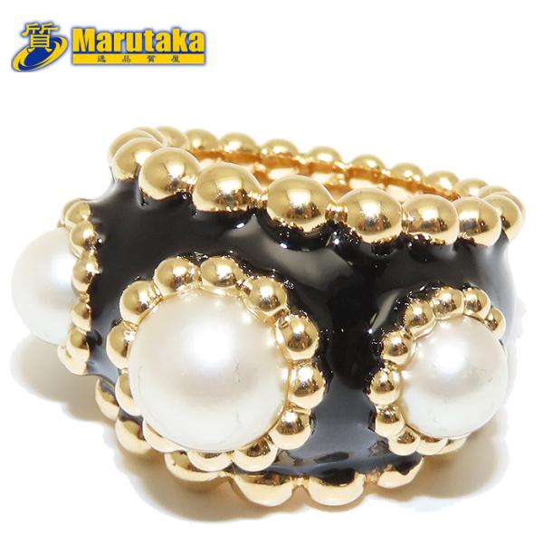 CHANEL（シャネル） スリーシンボル リング K18 YG パール エナメル