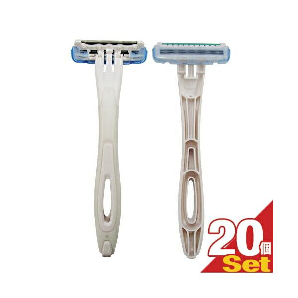 ヒゲ剃りに、衛生的な個包装。肌に沿うので剃りやすい。●3枚刃 ●スムーサー付き●T型・T字