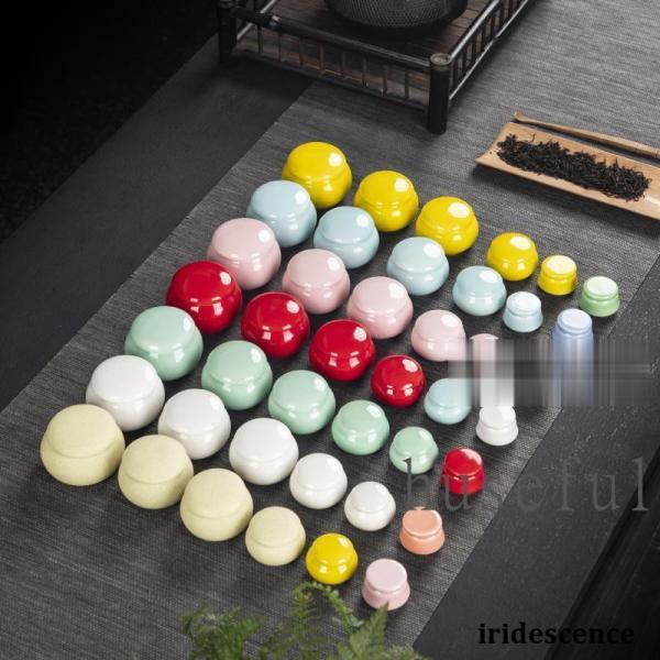 香合　お茶入れ　小物入れ 小物入れ 香粉 塗香入れ 3個セット マカロン風 ミニサイズ お茶