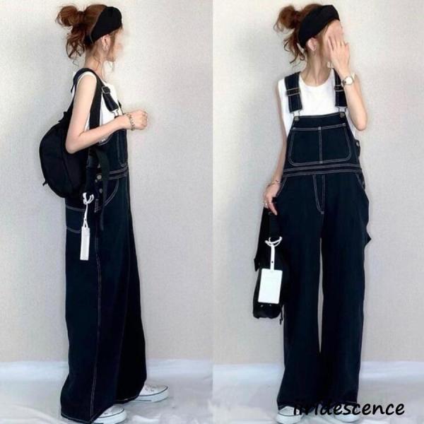 パンツ?デニムサロペット★レディース オーバーオール デニム ダメージオーバーオール デニム ジーンズ パンツ 小柄 春 夏 秋 20代30代40代