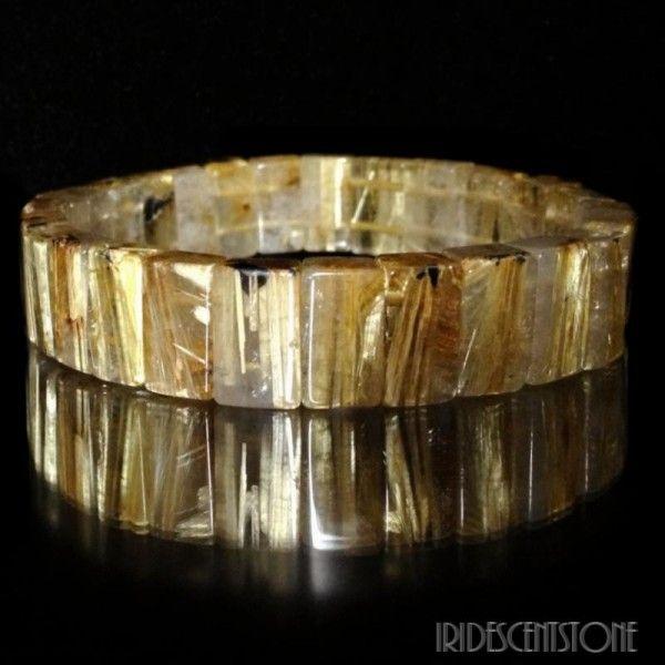 タイチンルチルクォーツバングル 13.5mm/パワーストーン,天然石,水晶