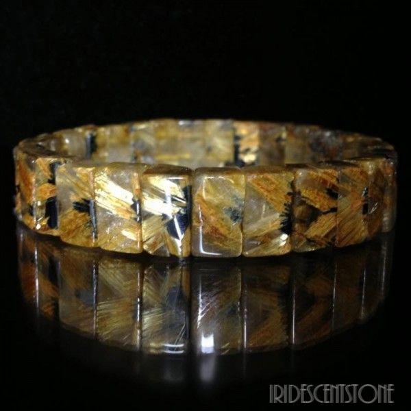タイチン放射V字ルチルクォーツバングル 12.5mm/パワーストーン,天然石