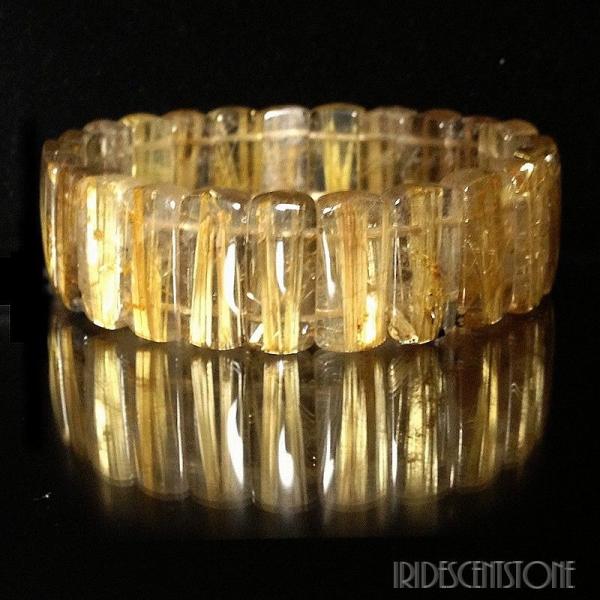 新品 タイチンルチルクォーツ 8mm バングル ブレスレット 天然石 iridescentstone_rutiruquatz-