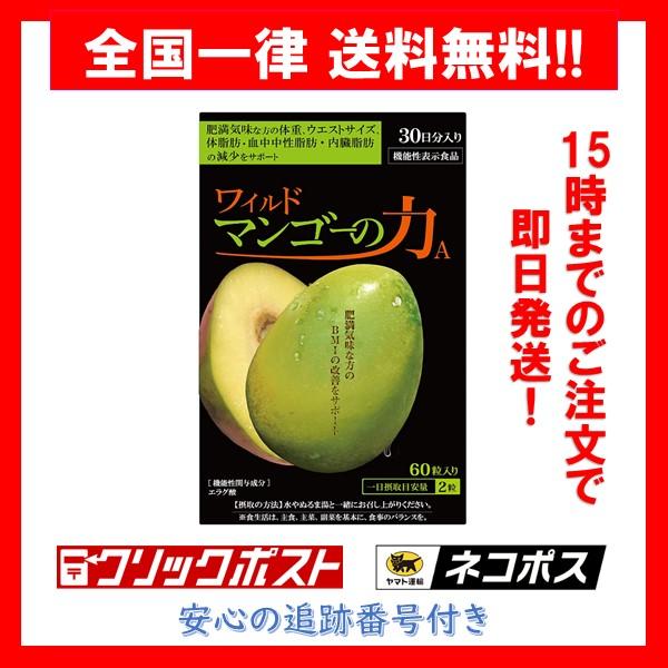亀山堂 ワイルドマンゴーの力 Ａ 30日分 60粒 機能性表示食品