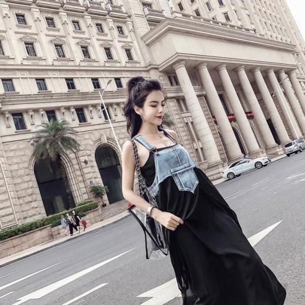 デニムワンピース レディース サロペット ノースリーブ おしゃれ デニム 切り替え マキシ 丈 ワンピ かわいい シフォン 黒 送料無料 Buyee Buyee 日本の通販商品 オークションの代理入札 代理購入