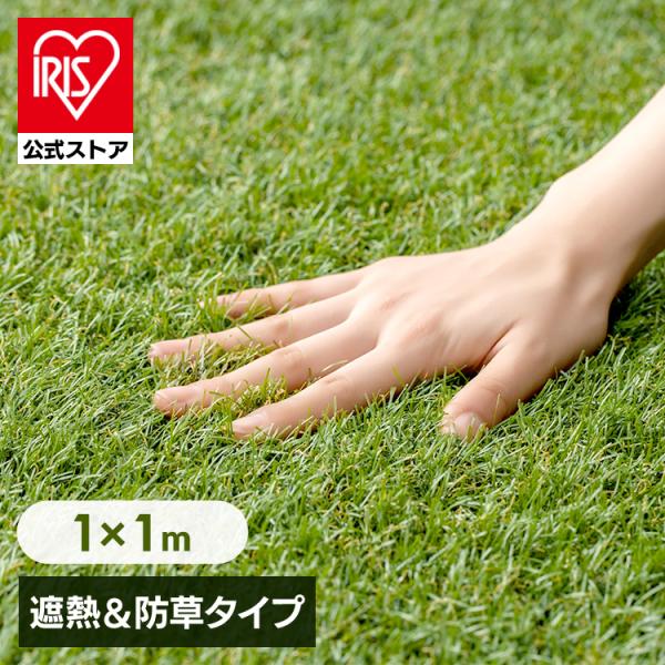 （検索用：人工芝・アイリスオーヤマ・芝生・リアル人工芝・ロールタイプ・1m×1m・防草シート・メンテナンス不要・防草シート・一体型・リアル・遮熱・雑草防止・DIY・ガーデン・庭・ベランダ・ガーデニング・子供・ペット・テラス・バルコニー・高耐...