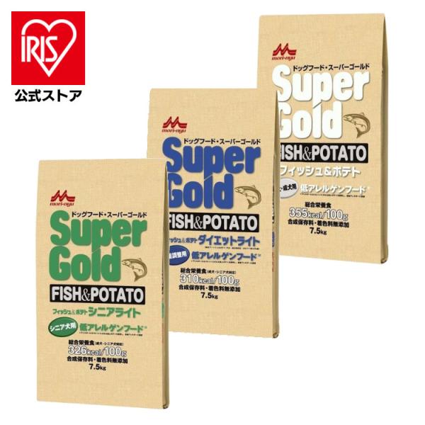 他サイト： ドッグフード 犬 ペットフード フィッシュ ポテト 7.5kg ドライ スーパーゴールド 成犬 子犬 ダイエット シニア ドライ 森乳の商品画像