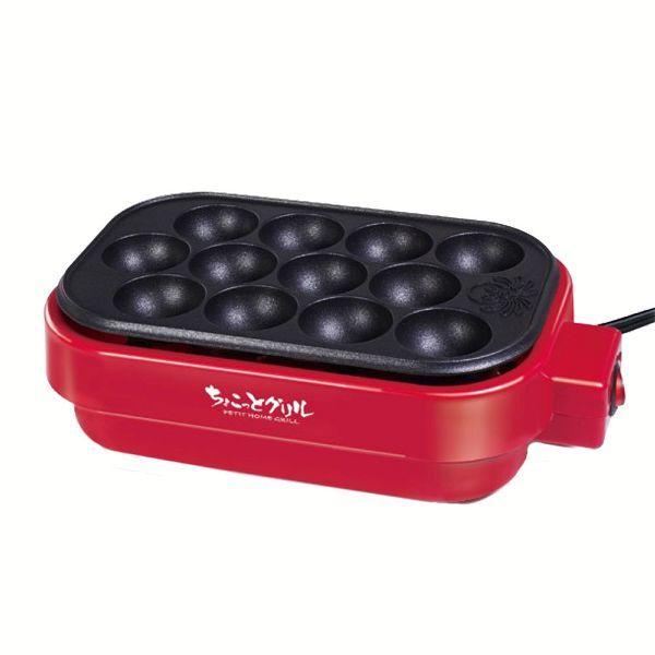 たこ焼き器 卓上 自宅 おうち 一人用 簡単 12穴 たこ焼きメーカー たこ焼き たこやき ちょこっとグリル 赤 シンプル Hac22 D アイリスプラザ Paypayモール店 通販 Paypayモール