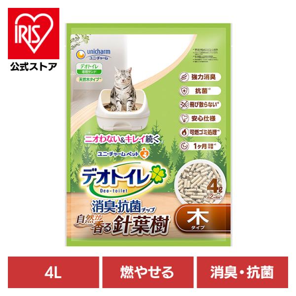デオトイレ 猫砂 ユニチャーム 4L 取替サンド 飛び散らない