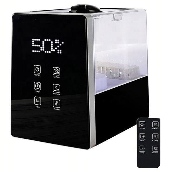 HIROハイブリッド加湿器 6L BK HYB−B10 ヒロ・コーポレーション 加湿器 大容量 ハイブリッド 上部注水タイプ マイナスイオン 湿度表示 リモコン アロマ対応 タイマー カートリッジ 送料無料 ヒロ・コーポレーション HIROハイブリッド加湿器 6L BK HYB−B10