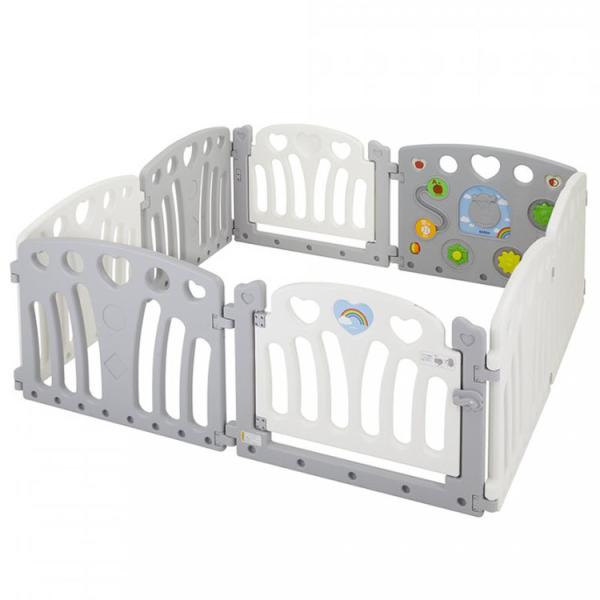 他サイト： ベビーサークル 折りたたみ おもちゃ 赤ちゃん セーフティゲート サークル カトージ 2ドア 8枚 コロコロランドII（ホワイト&amp;amp;amp;amp;amp;グレー） 63208の商品画像