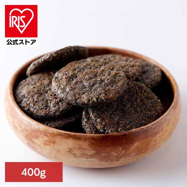 他サイト： えびせん ごま ごま煎餅 老舗 米菓 黒胡麻 和菓子 老舗 茶請け 大容量 (お徳用)黒胡麻せんべい 400g SM00010586 カネフク製菓の商品画像