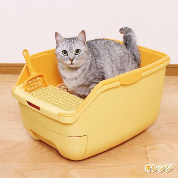ネコトイレ アイリスオーヤマ 猫トイレ おしゃれ トイレ 猫用 楽ちん猫トイレ フード無しセット RCT530