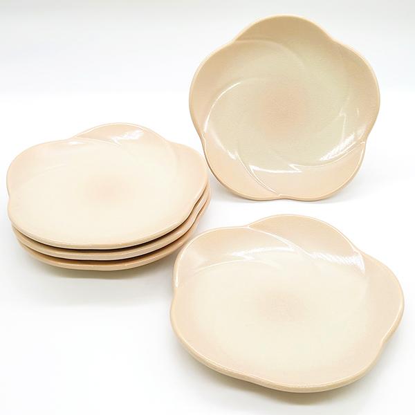 萩陶苑（SHUTOUEN） 萩焼 梅 皿 5枚セット 取り皿 中皿 菓子皿 日本製