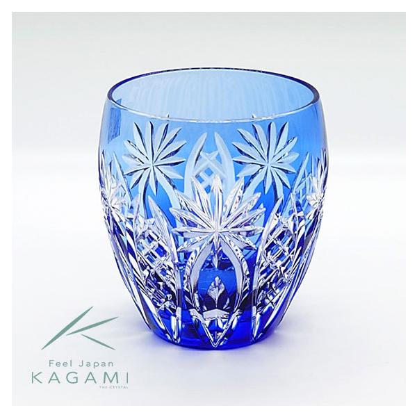 カガミクリスタル 青被せ江戸切子 花瓶 矢来重紋 irodorigift_t727-2668-ccb