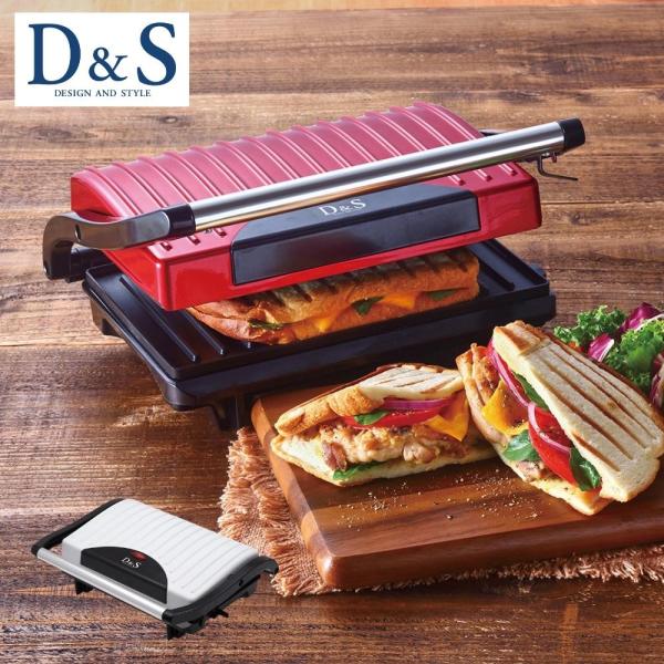 D&amp;amp;S パニーニメーカー DS.7963 DS.7956 d&amp;amp;s ホットサンド おしゃれ かわいい カフェ風 キッチン家電 調理家電　耳付き自宅でカフェ気分を味わおう食パンは耳付きのまま調理可能。【仕様】・【...