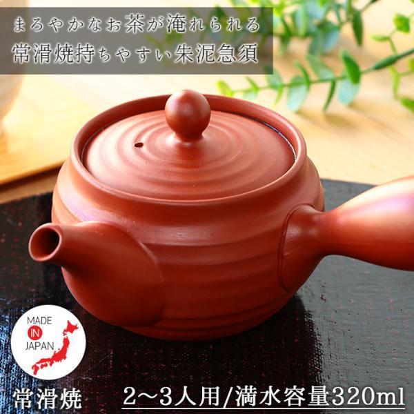 急須 日本製 陶器 おしゃれ 和食器 常滑焼 持ちやすい 朱泥 320ml 2〜3 