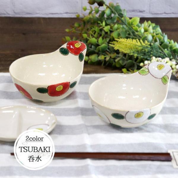 朝日　椿皿　4セットまとめ買い TSUBAKI とんすい 日本製 磁器 陶磁器 呑水 椿 つばき 約14.5cm 赤 白