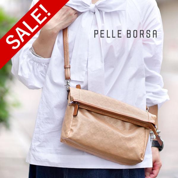 美品 PELLE BORSA ペレボルサ A4収納大容量 軽量 ショルダーバッグ PELLE BORSA（ペレボルサ） トートバッグ ショルダーバッグ リュック