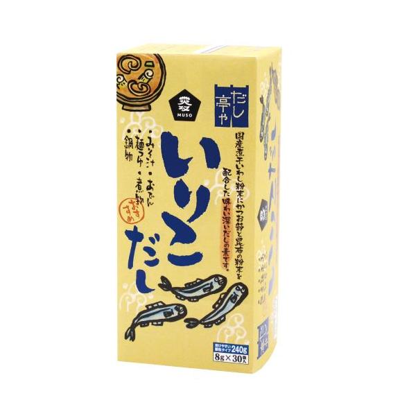 原材料麦芽糖（国内製造）、食塩、煮干いわし粉末、酵母エキス粉末、かつお節粉末、こんぶ粉末容量:8g×30メーカー:ムソー※メーカー欠品の場合はお時間を要します。※ご注文内容によって万が一100サイズの段ボールに収まらない場合や梱包個数が複数...