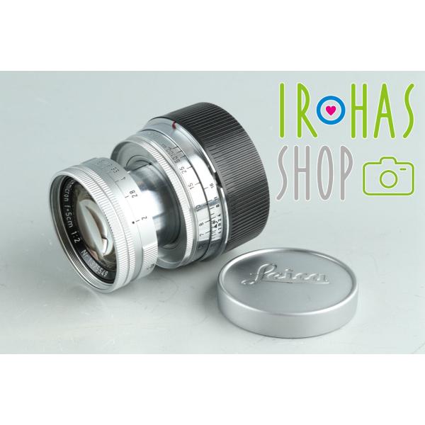Leica Leitz Summicron 50mm F/2 Lens for L39 + Leica M Mount Adapter #36878T