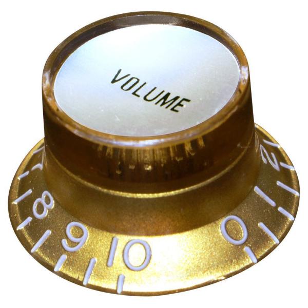 ハットノブ ボリュームインチサイズプッシュマウントカラー：ゴールドシルバーキャップ