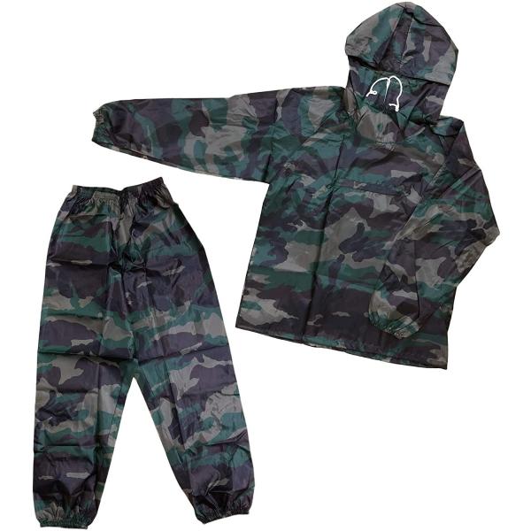 素材構成: 100% ポリエステル【カラー】カモフラグリーンカーキ【素材】ポリエステル100％(撥水加工)【サイズ】LLサイズ：適応身長170〜175cm/対応胸囲96〜104cm/対応胴囲86〜96cmカモフラセットアップジャケット/ジャ...