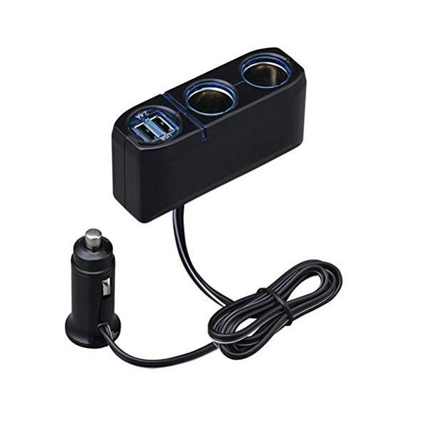 2DC+2USBコードソケット ブラック/最大72W / USB2.4A [ セイワ(SEIWA) F277 ]