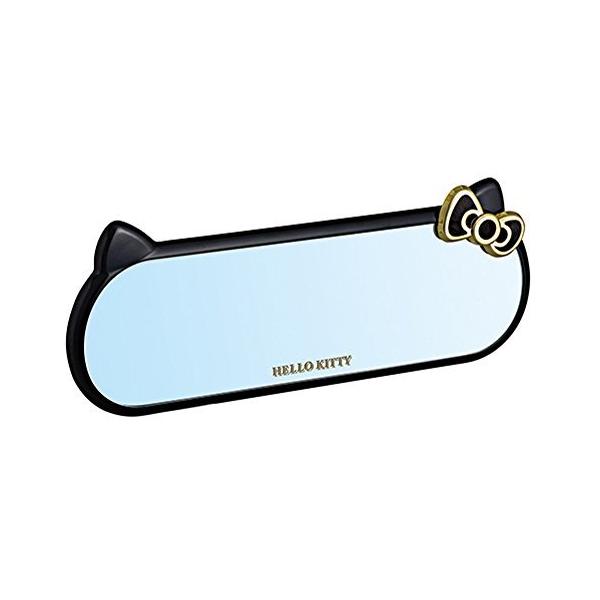 ハローキティ B&Gルームミラー ブラック/シルバー鏡/260mmサイズ ハローキティ B&Gルームミラー ブラック/シルバー鏡/260mmサイズ