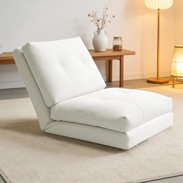 爆買 ソファベッド ローソファー 3WAY 幅60cm 1人掛け 折り畳み コーデュロイ生地 リクライニング ソファ クッション付き 座椅子 フロアソファー