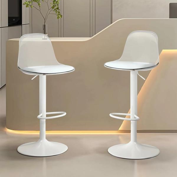 爆買 デスクチェア コンパクト 高さ調節可能 2脚セット 回転椅子 PUレザー 昇降式 オフィスチェア 足置き 軽量 キッチンカウンター カウンターチェア